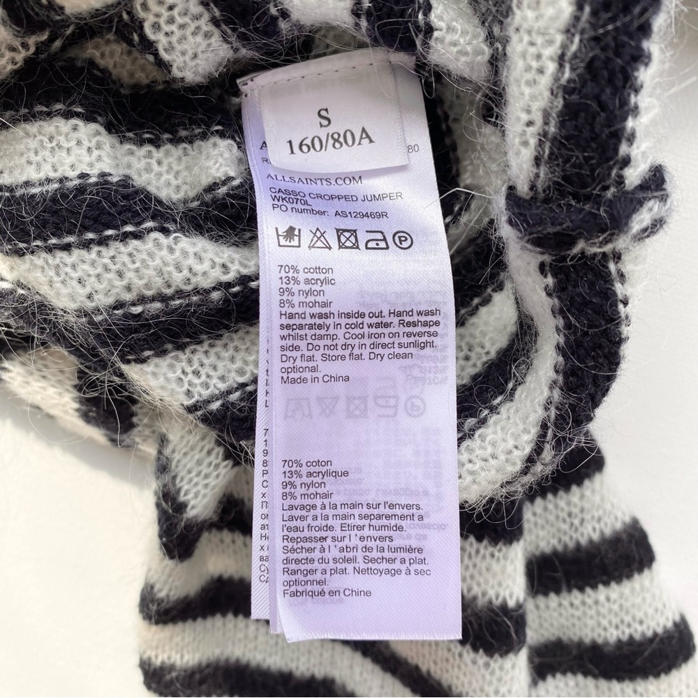 All Saints Black and White Striped Sweater - Picture 10 of 10